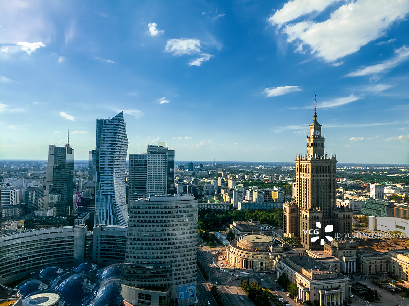 华沙市中心航拍图片素材