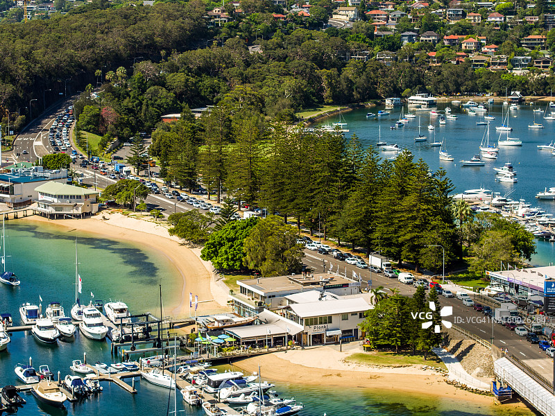 澳大利亚悉尼斯皮特桥和曼利湾航拍图片素材