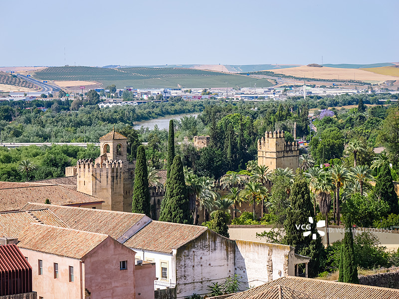 科尔多瓦乡村和农田的航拍天际线图片素材