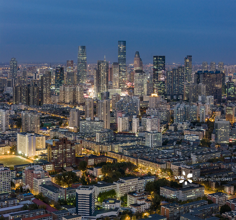 天津中央商务区夜景图片素材