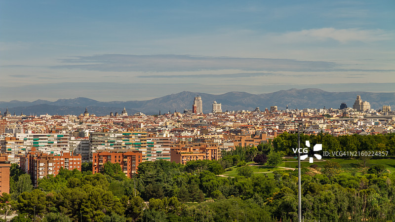 从恩特雷维亚斯区眺望马德里景色图片素材