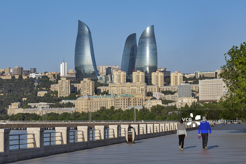 阿塞拜疆巴库城市天际线图片素材