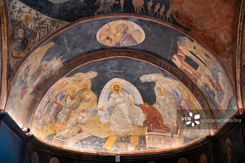 伊斯坦布尔历史悠久的埃迪尔内卡皮区和科拉教堂（卡里耶清真寺）图片素材