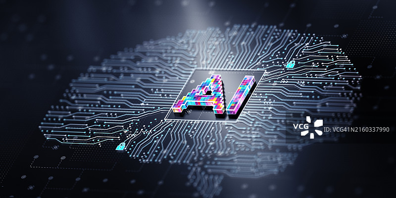 生成式AI数字思维 - 人工智能处理器 - 数字AI大脑概念图片素材
