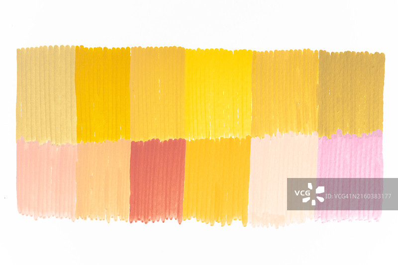 白色纸背景丙烯颜料笔抽象黄色痕迹纹理图片素材