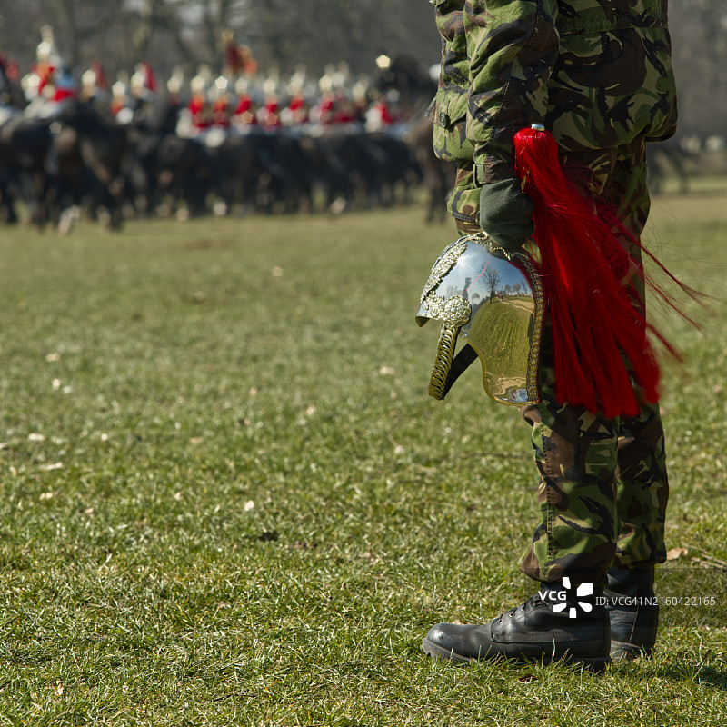 英国伦敦海德公园的皇家骑兵卫队图片素材