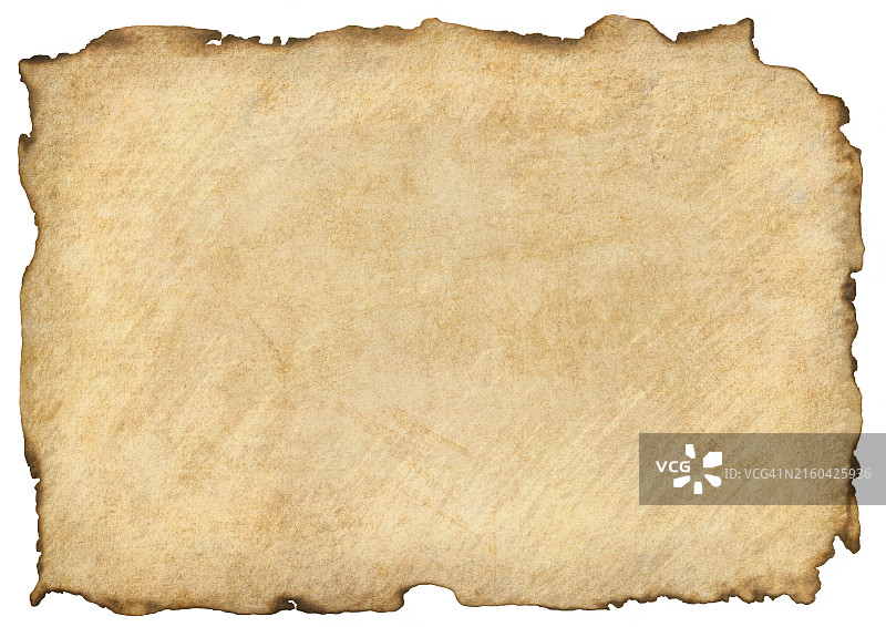 白色背景上带烧焦边缘的纸张图片素材