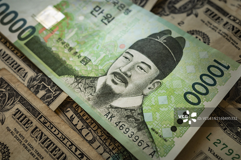 韩元股票图片素材