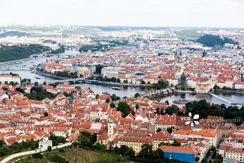 捷克共和国布拉格鸟瞰图图片素材