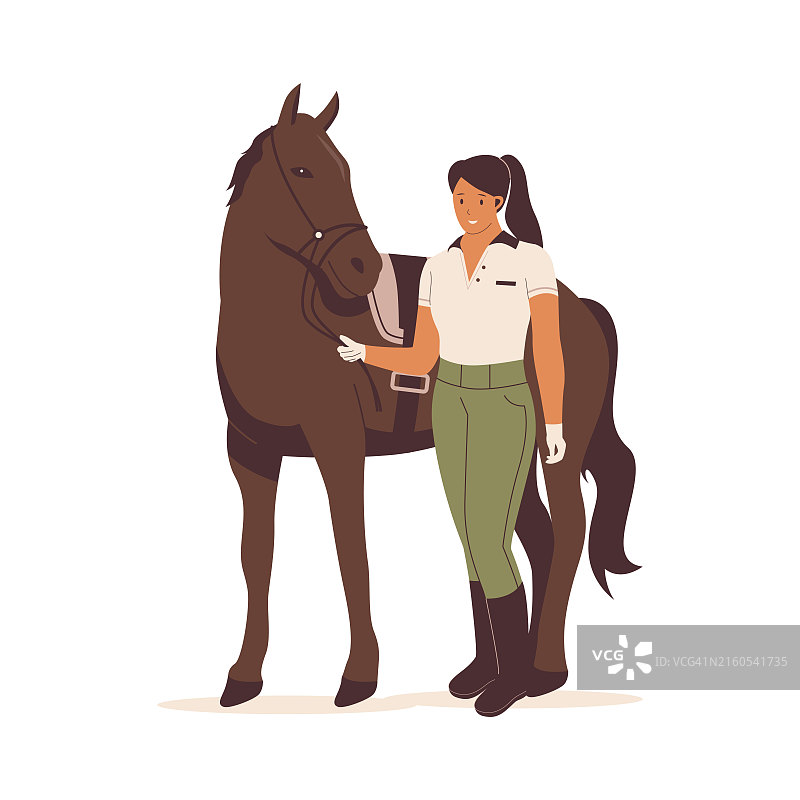 骑着赛马的女骑师图片素材