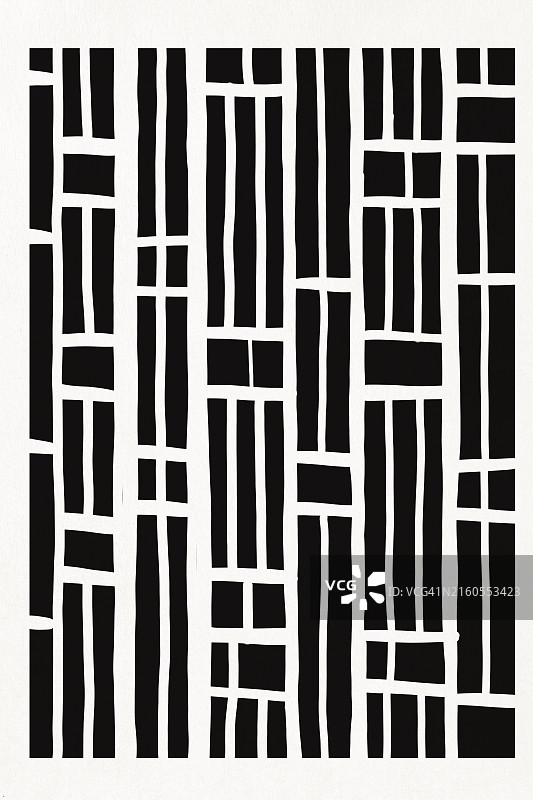 形成不规则网格设计的抽象黑白图案图片素材