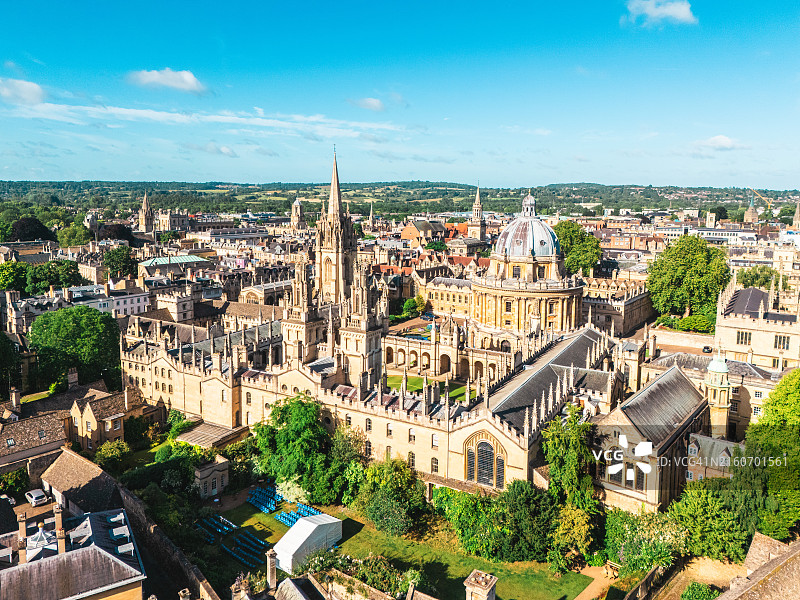 英国牛津历史建筑鸟瞰图片素材