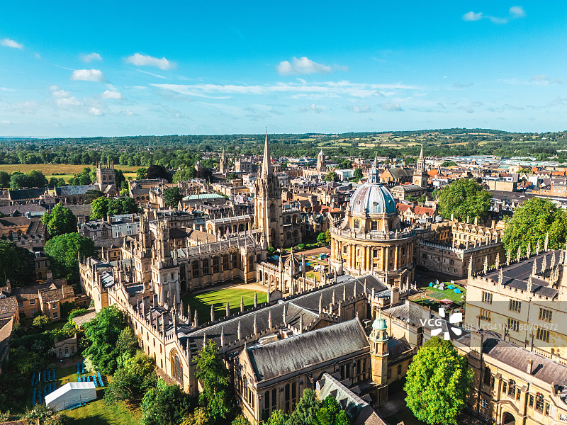 英国牛津历史建筑鸟瞰图片素材
