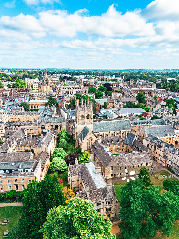 英国牛津历史建筑鸟瞰图片素材
