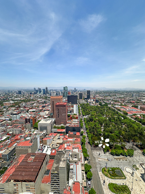墨西哥城市中心和阿拉米达公园航拍景观图片素材