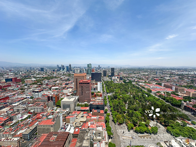 墨西哥城市中心和阿拉米达公园航拍景观图片素材