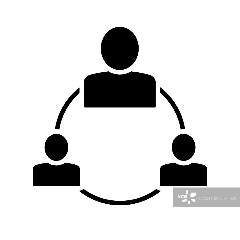 商业团队图标简约矢量图。人类工作。团队合作图片素材