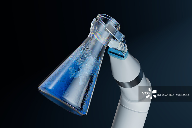 化学实验科学CGI机器人手图片素材