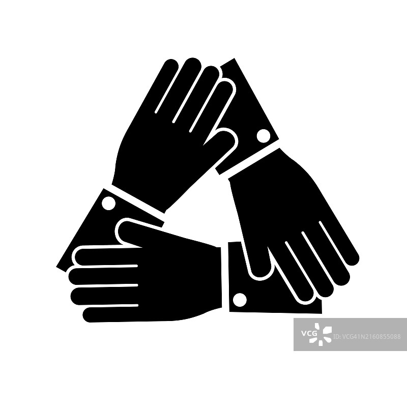 团队合作手部支持矢量图标图片素材