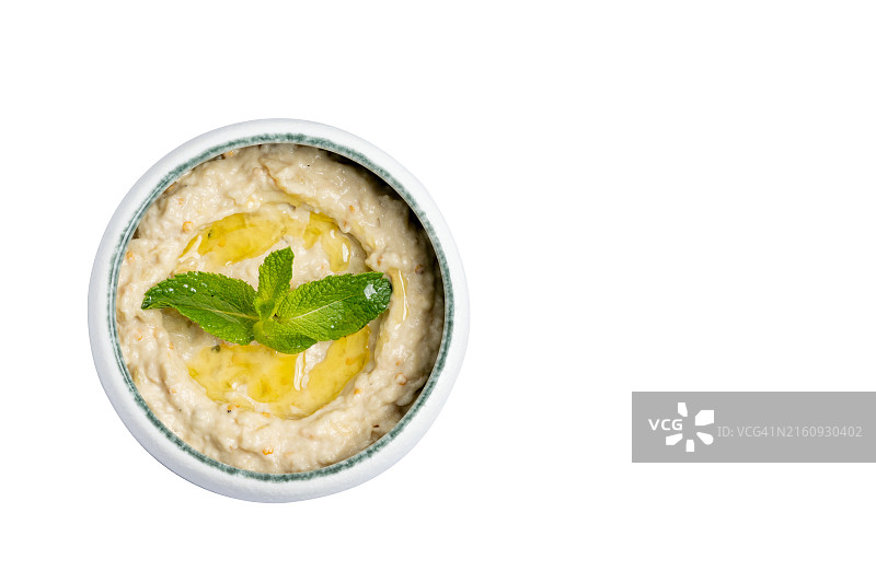 传统黎巴嫩茄子鱼子酱沙拉图片素材