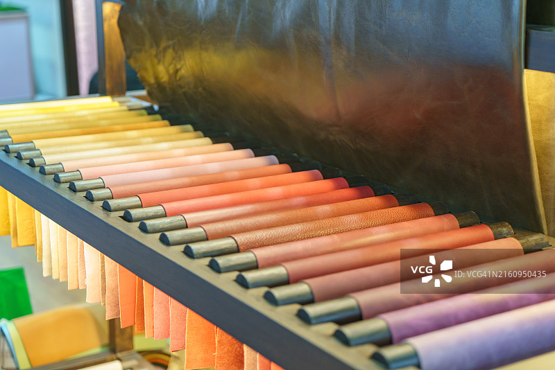 高档皮革样本颜色选择图片素材