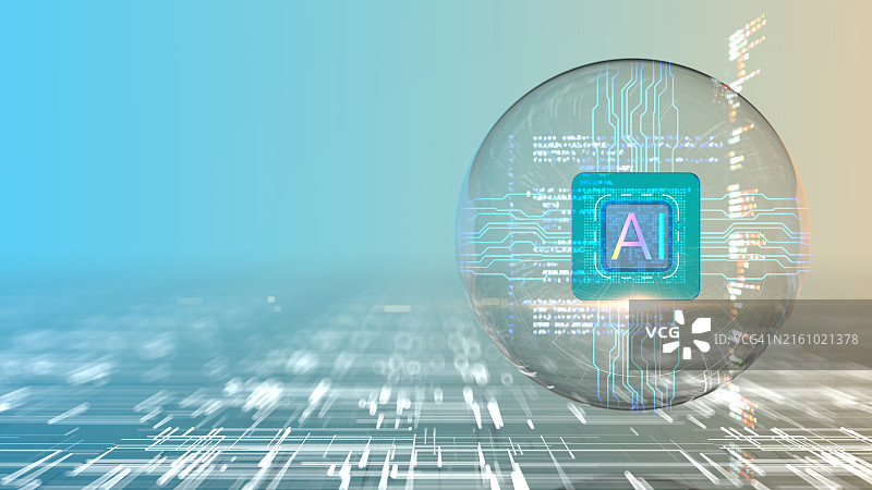 人工智能概念：神经网络与数字大脑图片素材