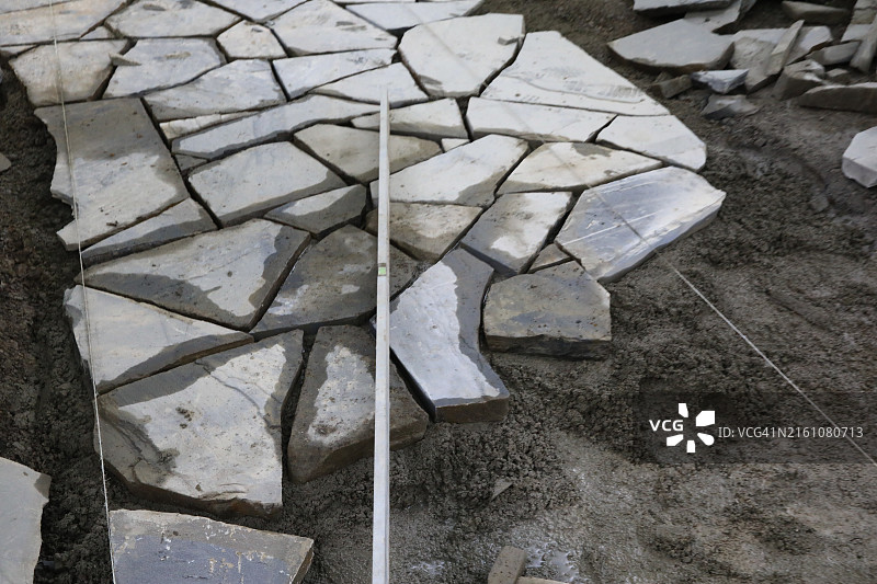 砌筑华丽岩石步道图片素材