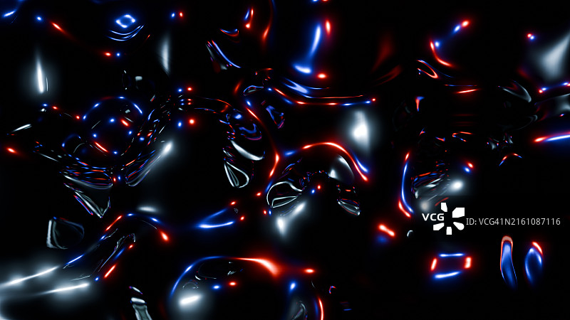 红色和蓝色色调的抽象霓虹流动性，霓虹灯未来主义背景图片素材