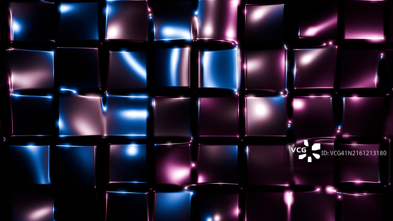 3D图像：彩色金属几何网格图片素材