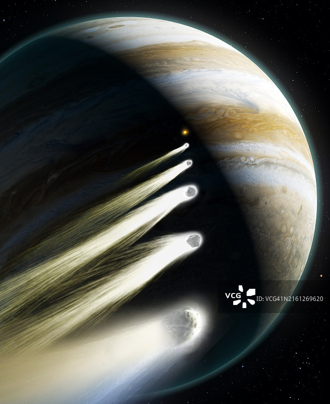 舒梅克-列维9号彗星撞击艺术作品图片素材
