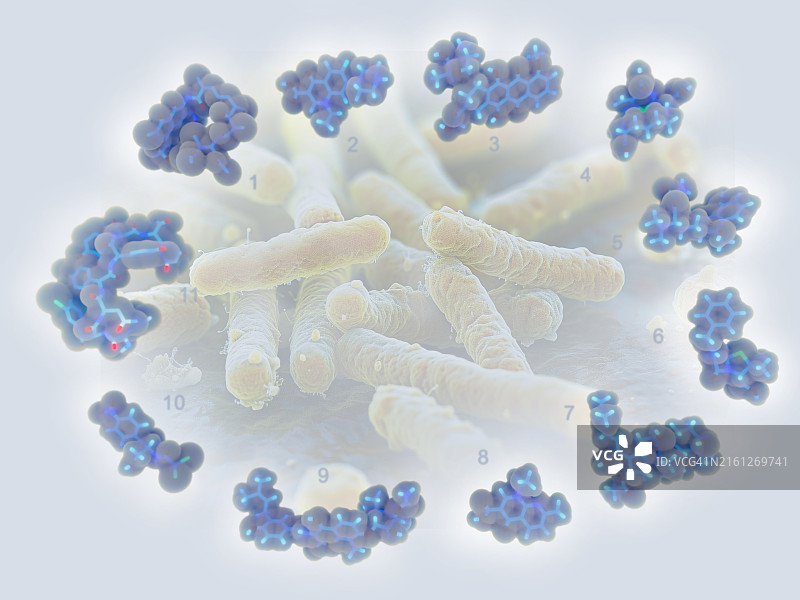 常见抗生素分子结构图图片素材