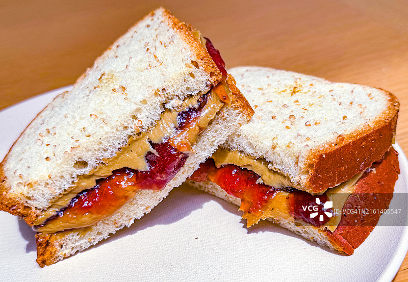 花生酱和果冻三明治图片素材