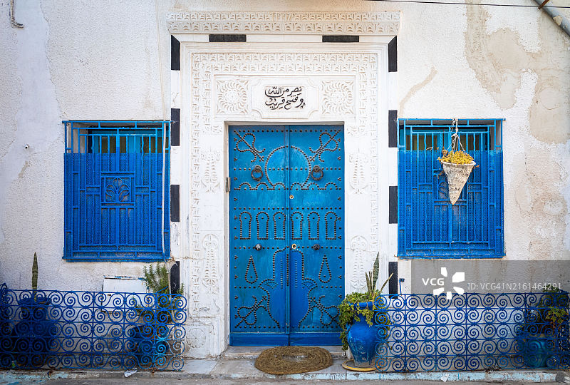 突尼斯马赫迪耶麦地那的传统房屋图片素材