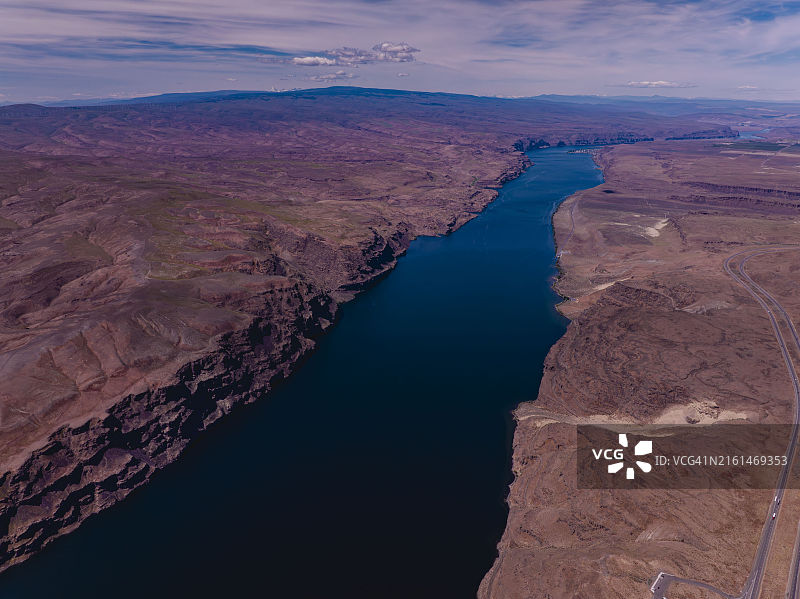 华盛顿州凡太奇90号州际公路哥伦比亚河图片素材