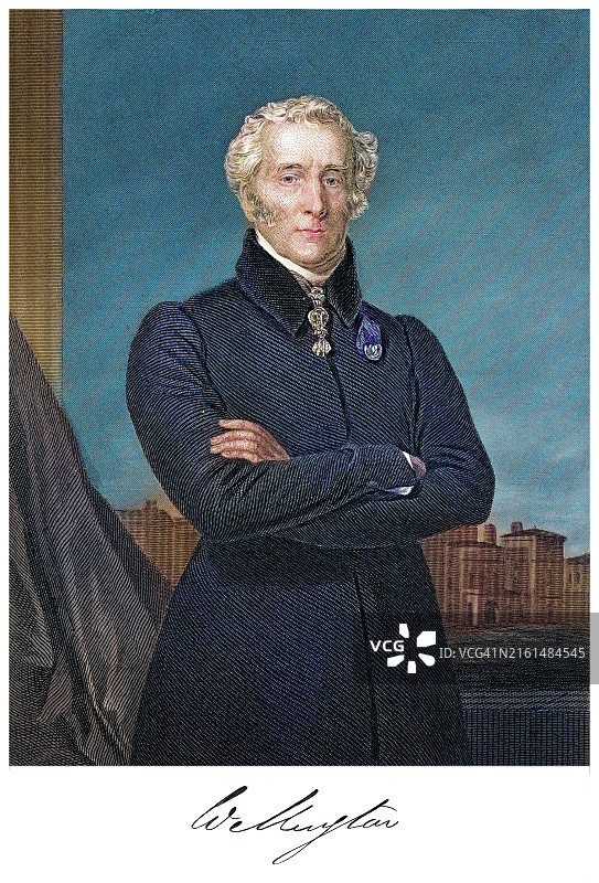 惠灵顿公爵亚瑟·韦尔斯利的肖像图片素材