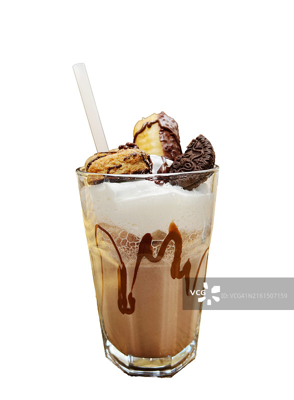 白色背景上的奶昔图片素材