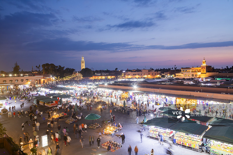 麦地那的Jemaa el-Fnaa广场景观图片素材