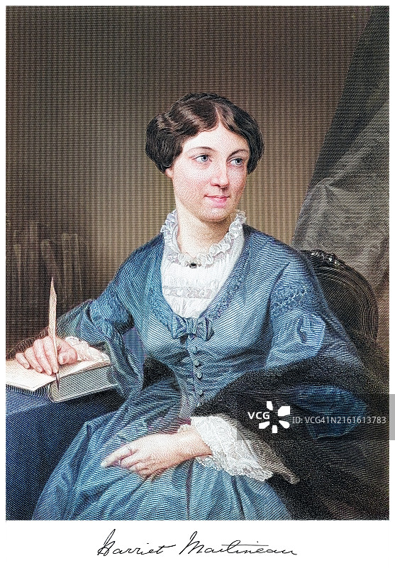 英国社会理论家哈里特·马蒂诺肖像（1802年6月12日–1876年6月27日）图片素材