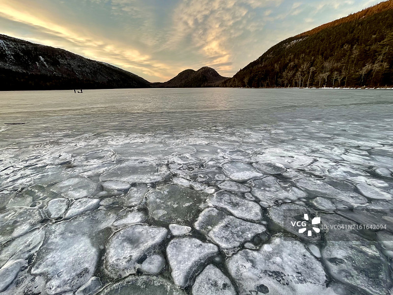 美国缅因州沙漠山湖光天色美景图片素材
