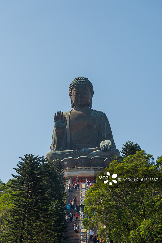 香港大屿山昂坪大佛的楼梯图片素材