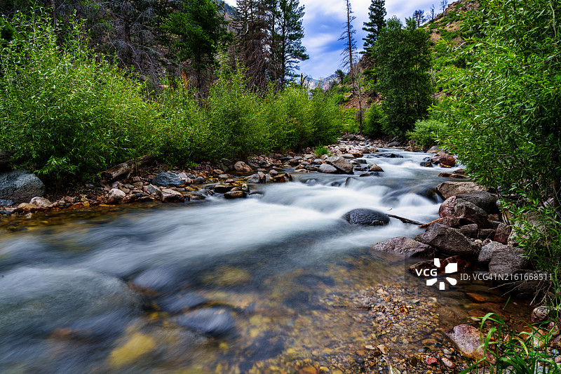 夏季的峡谷小溪图片素材
