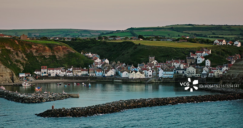 日落时分北约克郡斯泰兹航拍图片素材