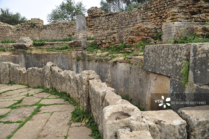 阿尔及利亚提帕萨古罗马殖民地遗址图片素材