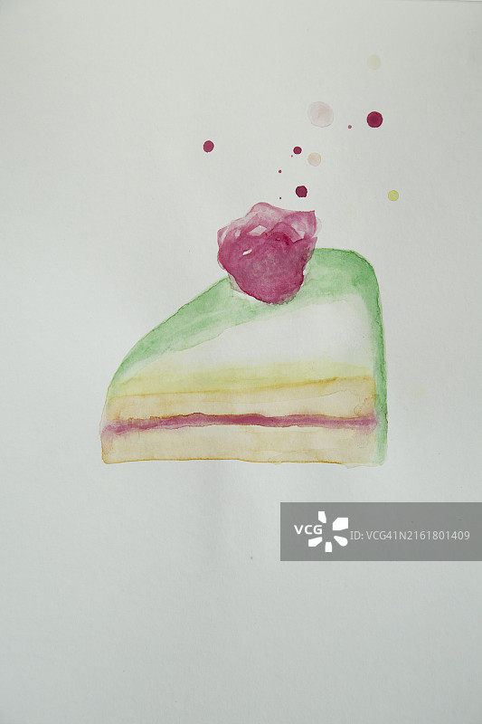 白色背景上的糕点切片绘画图片素材
