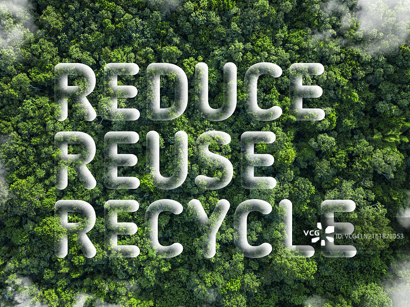 为了更高的生态可持续性：减少、再利用、再循环的方法图片素材