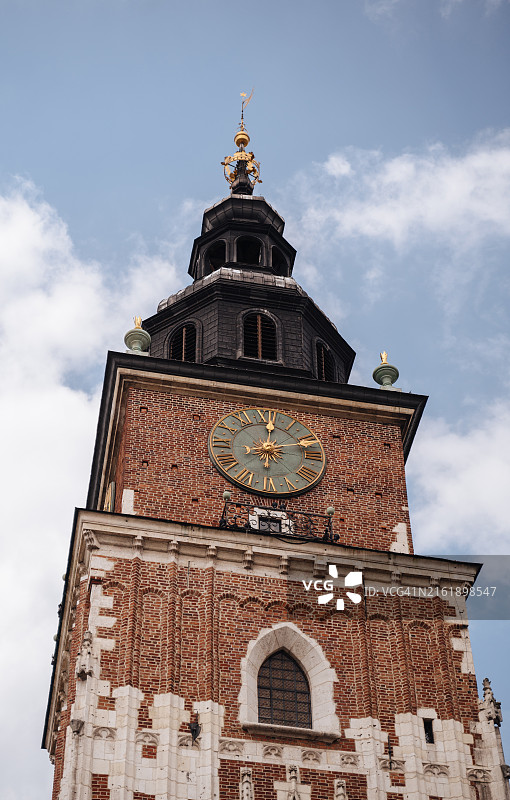 克拉科夫圣玛丽教堂、纺织会馆和市场广场图片素材
