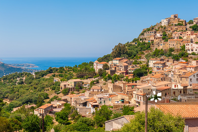法国科西嘉岛的科尔巴拉村图片素材