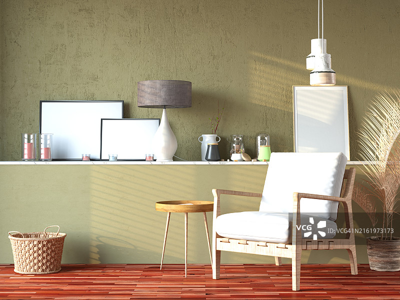 舒适的客厅：家居装饰与配件图片素材