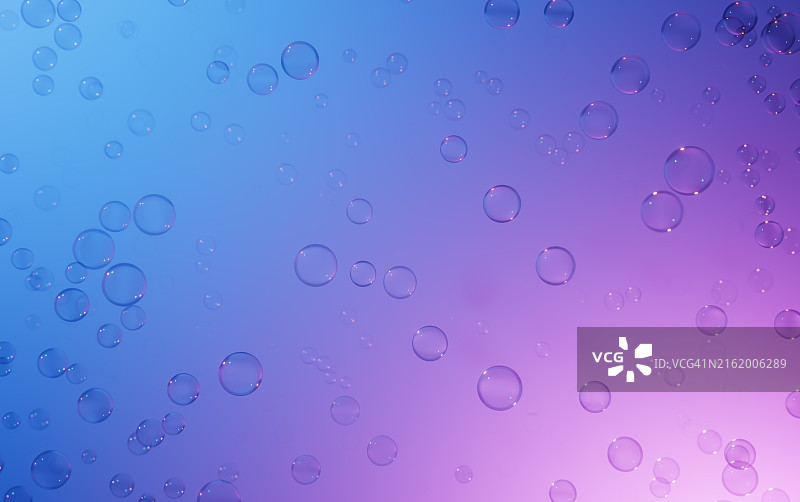 蓝色和紫色背景上的漂浮气泡图片素材