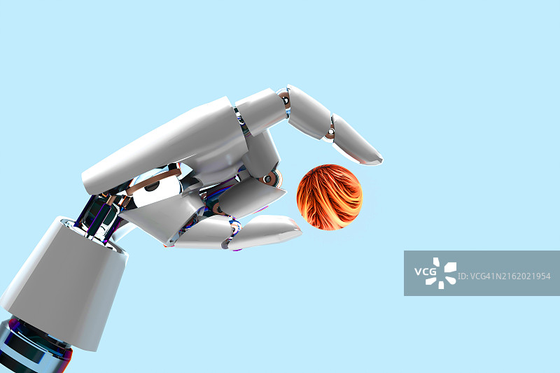 机器人手持球体图片素材